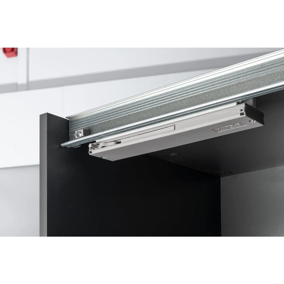 Schuifdeurkast Genua - Antraciet/wit - 204x200x60 Cm 6 Schuifdeurkast Genua - Antraciet/wit - 204x200x60 Cm - Afbeelding 4