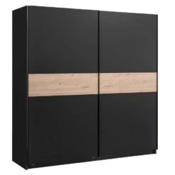 Schuifdeurkast Genua - Antraciet/eikenkleur - 204x200x60 Cm -RoomStyle Verkoopwinkel 12404465 0300