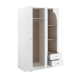 Kledingkast Milou 2-deurs - Wit/eiken - 200x130x56,5 Cm 9 Kledingkast Milou 2-deurs - Wit/eiken - 200x130x56,5 Cm -RoomStyle Verkoopwinkel 12409005 0301