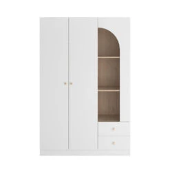Kledingkast Milou 2-deurs - Wit/eiken - 200x130x56,5 Cm
