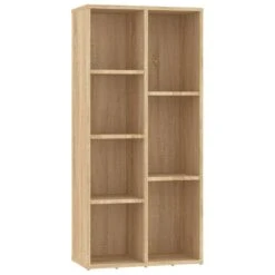 Voorkant 45 VidaXL Boekenkast 50x25x106 Cm Bewerkt Hout Sonoma Eikenkleurig