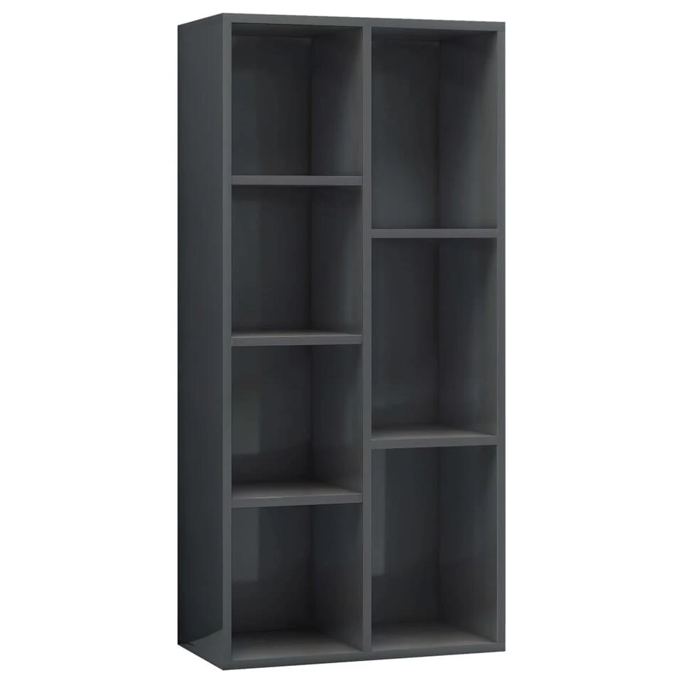 VidaXL Boekenkast 50x25x106 Cm Bewerkt Hout Hoogglans Grijs 3 VidaXL Boekenkast 50x25x106 Cm Bewerkt Hout Hoogglans Grijs