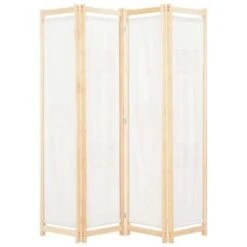 VidaXL Kamerscherm Met 4 Panelen 160x170x4 Cm Stof Crème