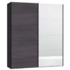 STOCK Schuifdeurkast - Grijs Gestreept/spiegeldeur - 236x203x65 Cm -RoomStyle Verkoopwinkel 12950251