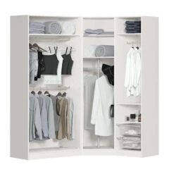 STOCK Hoekkast - Wit - 195x197,3x145,7 Cm