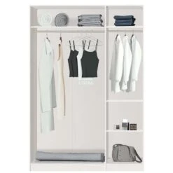 STOCK Kledingkast 3-deurs - Wit - 236x152,2x56,5 Cm -RoomStyle Verkoopwinkel 12950260 0140