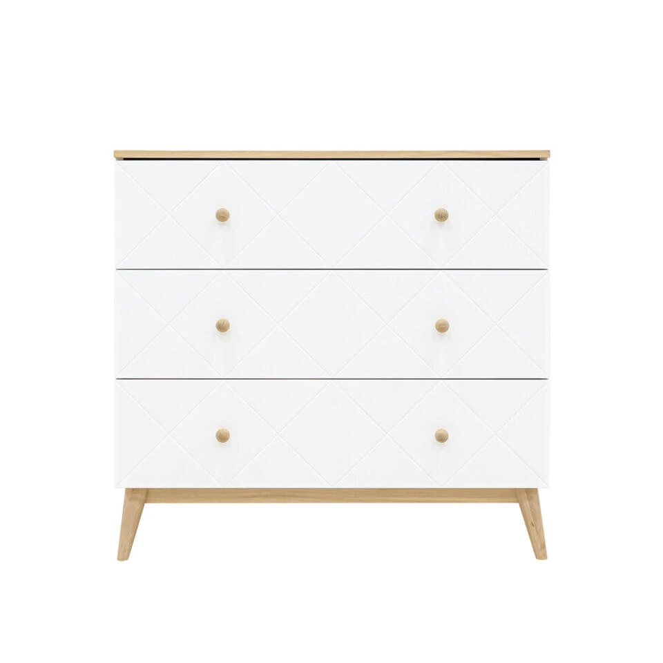 Bopita Paris Commode Met 3 Laden - Wit/Eiken 5 Bopita Paris Commode Met 3 Laden - Wit/Eiken - Afbeelding 3