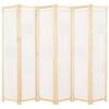 VidaXL Kamerscherm Met 6 Panelen 240x170x4 Cm Stof Crème -RoomStyle Verkoopwinkel 1388947950