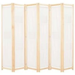 VidaXL Kamerscherm Met 6 Panelen 240x170x4 Cm Stof Crème