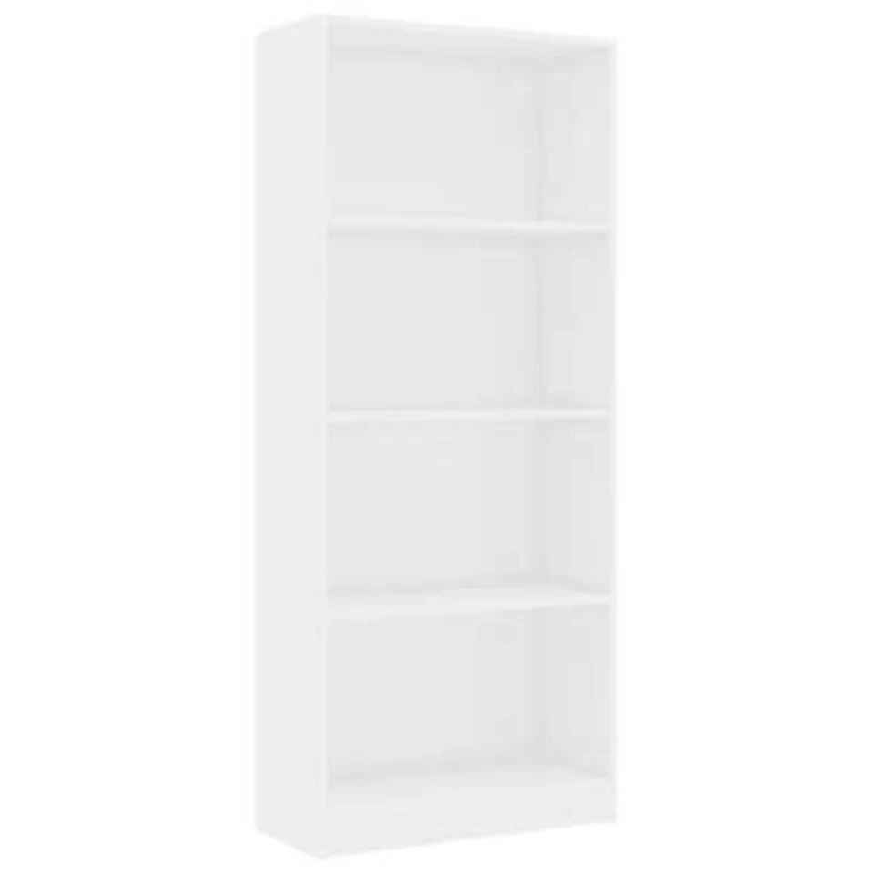 VidaXL Boekenkast 4 Schappen 60x24x142 Cm Bewerkt Hout Hoogglans Wit 3 VidaXL Boekenkast 4 Schappen 60x24x142 Cm Bewerkt Hout Hoogglans Wit