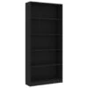 VidaXL Boekenkast Met 5 Schappen 80x24x175 Cm Bewerkt Hout Zwart 1 VidaXL Boekenkast Met 5 Schappen 80x24x175 Cm Bewerkt Hout Zwart -RoomStyle Verkoopwinkel 1421335204