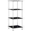 VidaXL Kastje 4-laags 40x40x100 Cm Gehard Glas Zwart -RoomStyle Verkoopwinkel 1435612642