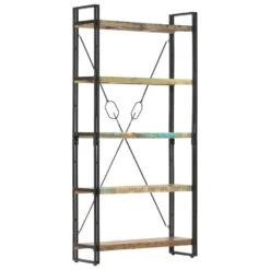 VidaXL Boekenkast Met 5 Schappen 90x30x180 Cm Massief Gerecycled Hout