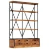 VidaXL Boekenkast 4-laags Met 6 Lades 122x36x181 Cm Massief Mangohout -RoomStyle Verkoopwinkel 1495768358