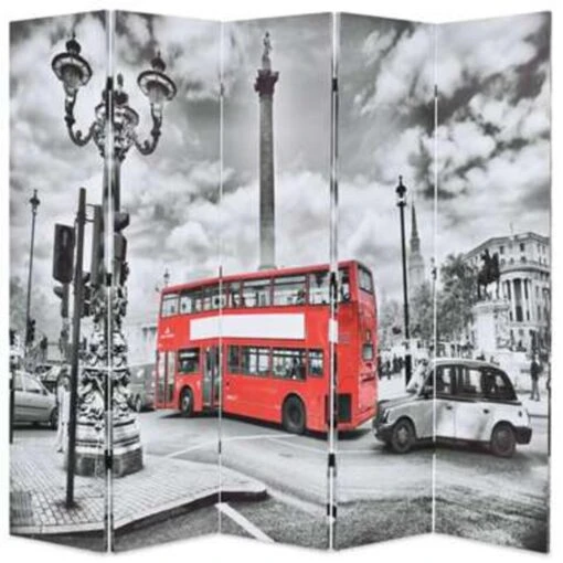 VidaXL Kamerscherm Inklapbaar Londen Bus 200x170 Cm Zwart En Wit 7 VidaXL Kamerscherm Inklapbaar Londen Bus 200x170 Cm Zwart En Wit -RoomStyle Verkoopwinkel 1503262720