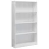 VidaXL Boekenkast 4 Schappen 80x24x142 Cm Bewerkt Hout Hoogglans Wit -RoomStyle Verkoopwinkel 1510256814