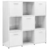 VidaXL Boekenkast 90x30x90 Cm Spaanplaat Hoogglans Wit -RoomStyle Verkoopwinkel 1510933367
