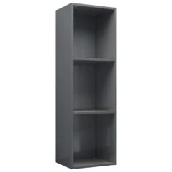 VidaXL Boekenkast/tv-meubel 36x30x114 Cm Bewerkt Hout Hoogglans Grijs