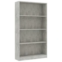 VidaXL Boekenkast Met 4 Schappen 80x24x142 Cm Bewerkt Hout Betongrijs