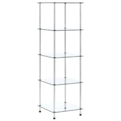 VidaXL Kastje 5-laags 40x40x130 Cm Gehard Glas Transparant
