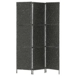 VidaXL Kamerscherm Met 3 Panelen 116x160 Cm Waterhyacint Zwart