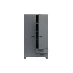 WOOOD Kast Met Laden Dennis - Grenen - Staal Grijs - 202x111x55 -RoomStyle Verkoopwinkel 1649830455 0103