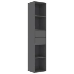 Voorkant 41 VidaXL Boekenkast 36x30x171 Cm Spaanplaat Hoogglans Grijs