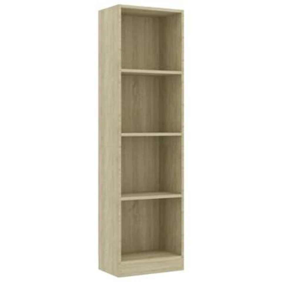 VidaXL Boekenkast Met 4 Schappen 40x24x142 Cm Bewerkt Hout Sonoma Eik 3 VidaXL Boekenkast Met 4 Schappen 40x24x142 Cm Bewerkt Hout Sonoma Eik