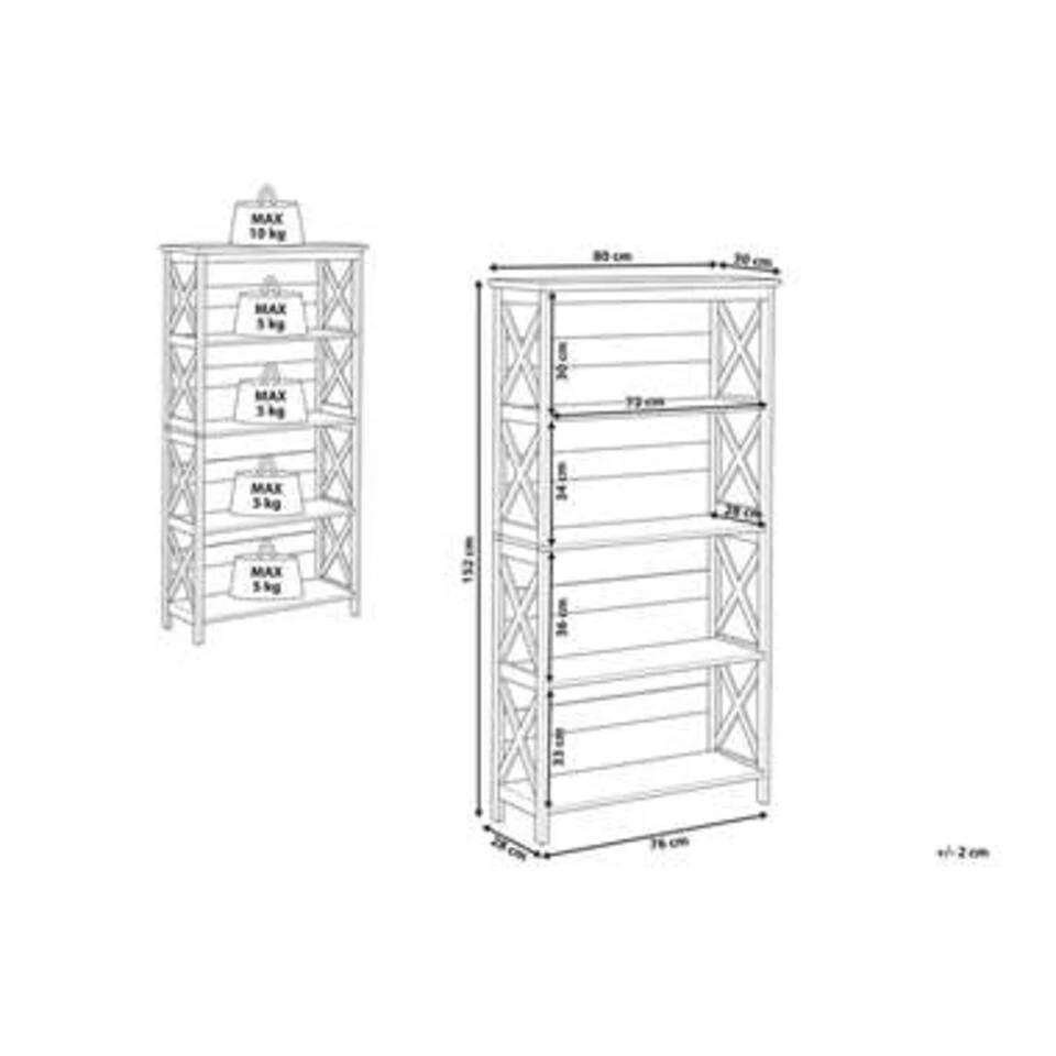 Beliani Boekenkast FOSTER - Wit Mdf 5 Beliani Boekenkast FOSTER - Wit Mdf - Afbeelding 3