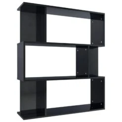 VidaXL Boekenkast/kamerscherm 80x24x96 Cm Hoogglans Zwart