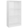 VidaXL Boekenkast 3 Schappen 60x24x109 Cm Bewerkt Hout Hoogglans Wit -RoomStyle Verkoopwinkel 1727259373