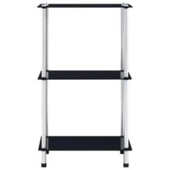 VidaXL Kastje 3-laags 40x40x67 Cm Gehard Glas Zwart -RoomStyle Verkoopwinkel 1744422026 0102