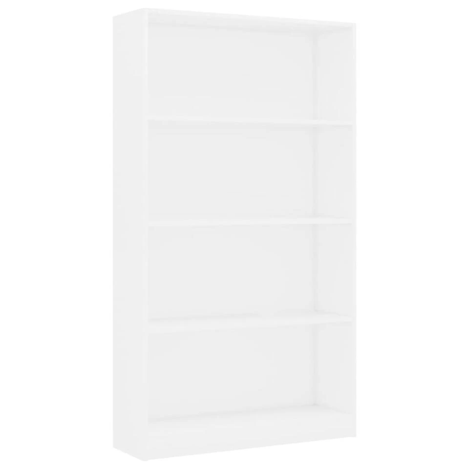 VidaXL Boekenkast Met 4 Schappen 80x24x142 Cm Bewerkt Hout Wit 3 VidaXL Boekenkast Met 4 Schappen 80x24x142 Cm Bewerkt Hout Wit