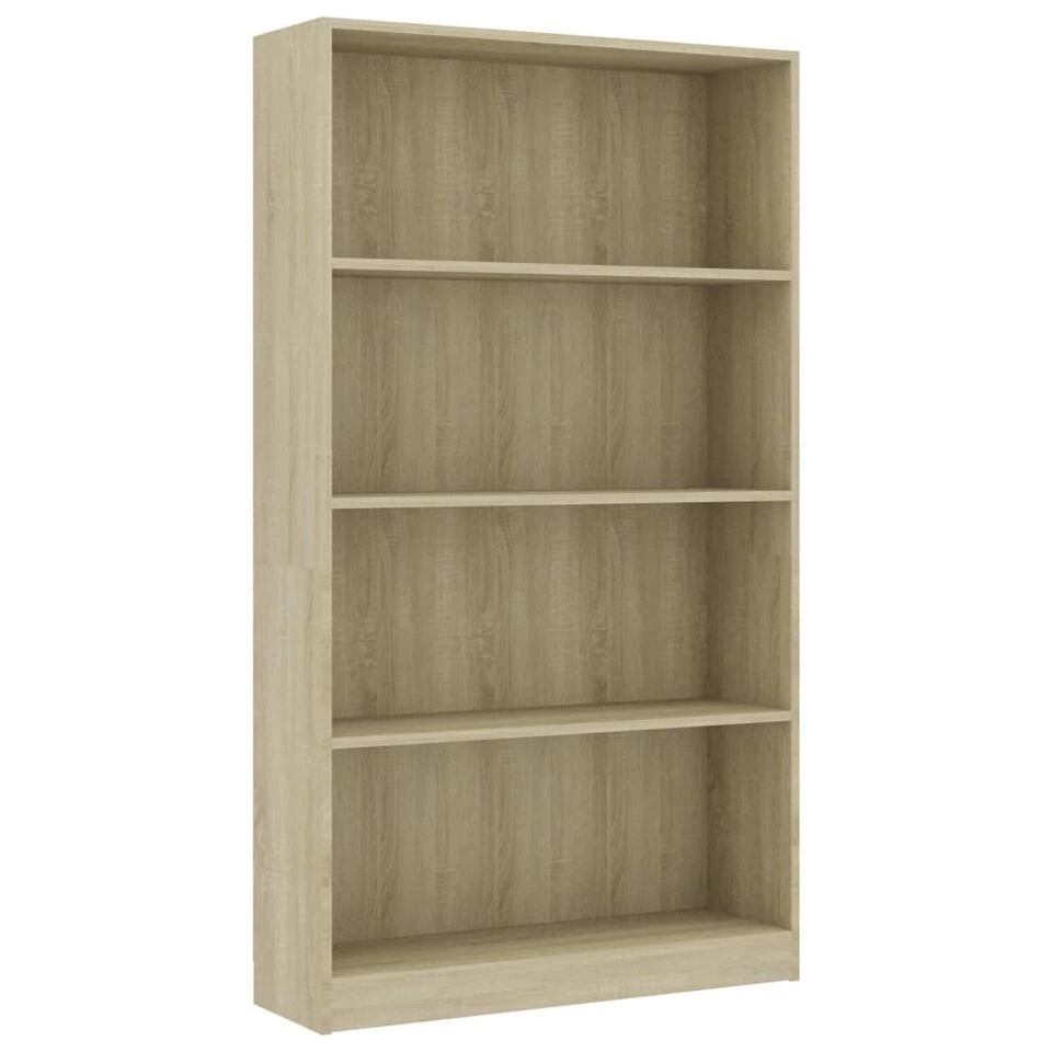 VidaXL Boekenkast Met 4 Schappen 80x24x142 Cm Bewerkt Hout Sonoma Eik 3 VidaXL Boekenkast Met 4 Schappen 80x24x142 Cm Bewerkt Hout Sonoma Eik
