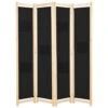 VidaXL Kamerscherm Met 4 Panelen 160x170x4 Cm Stof Zwart -RoomStyle Verkoopwinkel 1854995858