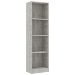 VidaXL Boekenkast Met 4 Schappen 40x24x142 Cm Bewerkt Hout Betongrijs