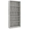 VidaXL Boekenkast Met 5 Schappen 80x24x175 Cm Bewerkt Hout Betongrijs -RoomStyle Verkoopwinkel 1883298870
