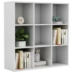 VidaXL Boekenkast 98x30x98 Cm Spaanplaat Hoogglans Wit -RoomStyle Verkoopwinkel 1899330443 0102