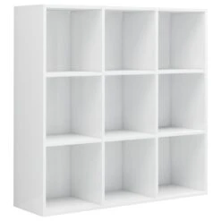 VidaXL Boekenkast 98x30x98 Cm Spaanplaat Hoogglans Wit