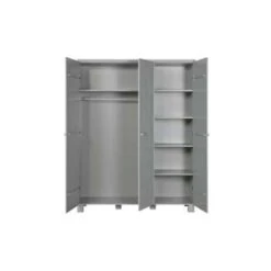 WOOOD Dennis 3 Deurs Kast - Grenen - Betongrijs - 202x158x55 -RoomStyle Verkoopwinkel 1912591669 0103