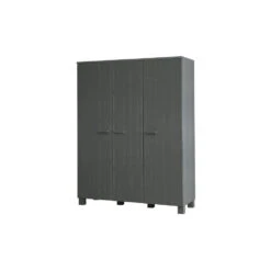 WOOOD Dennis 3 Deurs Kast Grenen Geborsteld - Staal Grijs 202x158x55 -RoomStyle Verkoopwinkel 1914943783 0103
