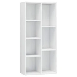VidaXL Boekenkast 50x25x106 Cm Bewerkt Hout Hoogglans Wit