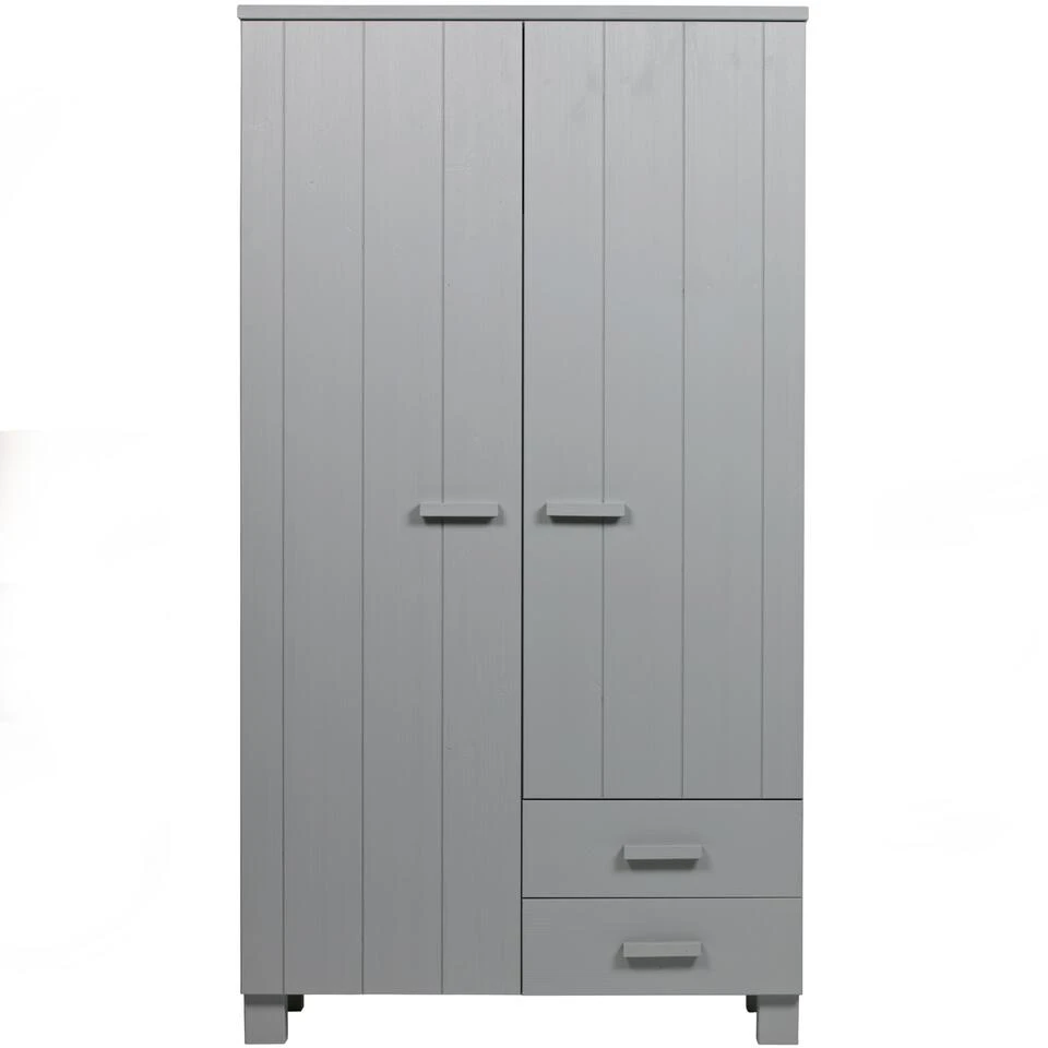 WOOOD Dennis Kast Met Laden - Grenen - Betongrijs - 202x111x55 3 WOOOD Dennis Kast Met Laden - Grenen - Betongrijs - 202x111x55