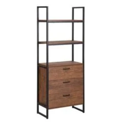 Beliani Boekenkast TIFTON - Donkere Houtkleur Mdf