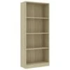 VidaXL Boekenkast Met 4 Schappen 60x24x142 Cm Bewerkt Hout Sonoma Eik