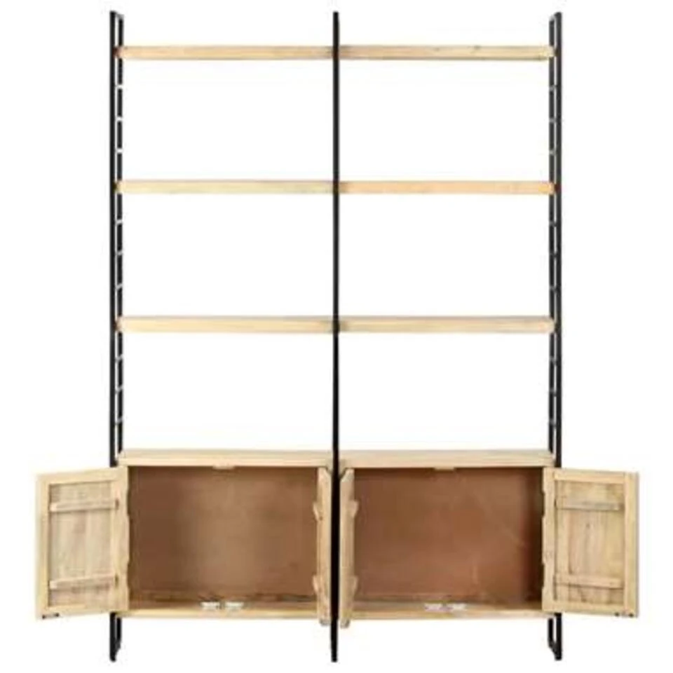 VidaXL Boekenkast Met 4 Schappen 124x30x180 Cm Massief Mangohout 6 VidaXL Boekenkast Met 4 Schappen 124x30x180 Cm Massief Mangohout - Afbeelding 4