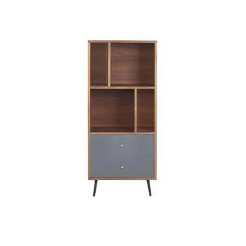 Beliani Boekenkast RICHMOND - Donkere Houtkleur Mdf 6 Beliani Boekenkast RICHMOND - Donkere Houtkleur Mdf - Afbeelding 4