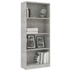 VidaXL Boekenkast Met 4 Schappen 60x24x142 Cm Bewerkt Hout Betongrijs -RoomStyle Verkoopwinkel 23a04de313174fbca4316509691ac2cc