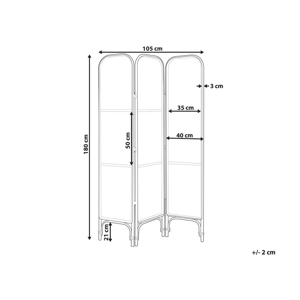 Beliani Kamerscherm POTENZA - Natuurlijk Rotan 5 Beliani Kamerscherm POTENZA - Natuurlijk Rotan - Afbeelding 3