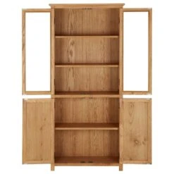 VidaXL Boekenkast Met 4 Deuren 80x35x180 Cm Massief Eikenhout En Glas -RoomStyle Verkoopwinkel 25d389c9c2d1494b9f0995da8b6c5747